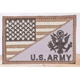 US ARMY EAGLE LOGO AMERICAN FLAG DESERT TACTICAL MILITARY HOOK MORALE PATCH