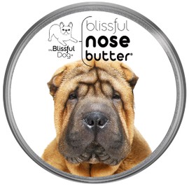 The Blissful Dog Chinese Shar-Pei Nose Butter for Dry, Cracked Skin, Lick-Safe Dog Nose Balm with Moisturizing Shea Butter, Almond, Olive, and Essential Oils, Pet Supplies, Uncented, 2 oz.