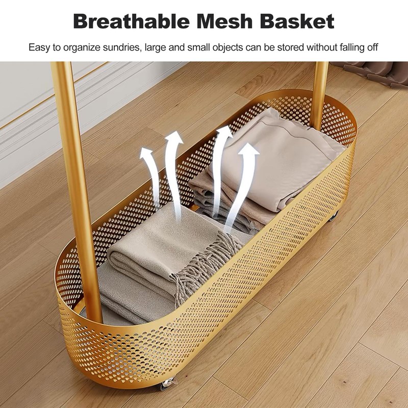 Ergocar Coat Stand. A jacket hat rack with a basket,