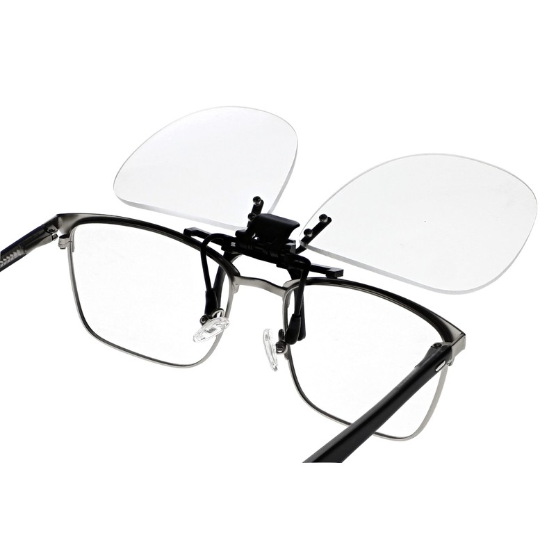 Large Clear Magnifying Clip-Ons (+4.0 Diopter)