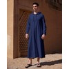 YAOHUOLE Mens Kaftan Abaya Islamic Causal Drawstring Hood Soft Dubai