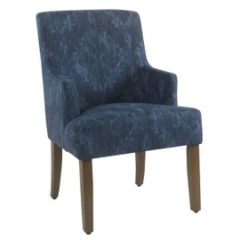 HomePop Meredith Dining Accent Chair, Blue Demask