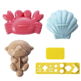 Misichao Rice Ball Press Mold Cute Sea Animal Sushi Maker Crab Scallop Sea Otter Shaped Onigiri Mould Bento Lunch Accessories DIY Kitchen Tools with Nori Seaweed Cutter Food Press Cutter for Decor
