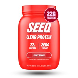 SEEQ Clear Whey Isolate Protein Powder, Fruit Punch, 22 Servings, 22g Protein Per Serving, Sugar-Free, Keto-Friendly, Soy-Free Clear Protein Powder, Juice-Like Protein