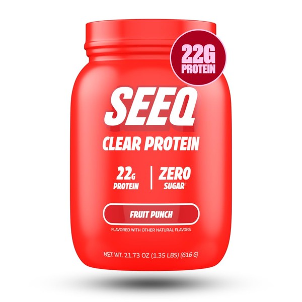 SEEQ Clear Whey Isolate Protein Powder, Fruit Punch, 22 Servings,