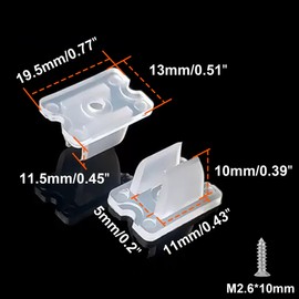 LEPEVNEY Waterproof LED Strip Mounting Clips - Translucent, Fits 5mm-6mm Silicone LED Strips Rope Light Clips, Includes Screws, Pack of 50