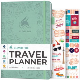Clever Fox Travel Journal – Vacation & Road Trip Itinerary Planner Organizer & Traveling Memory Diary – A5 Traveler Adventure Notebook (Mint Cream)
