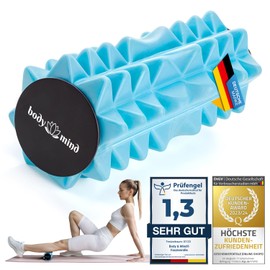 Body & Mind® Mini Fascia Roller - Compact Massage Roller for Targeted Fascia Training; Ideal for Feet, Hands, Knees, Neck, Back, Legs & Other Muscle Groups; 15 x 6 cm (Blue)