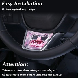 KUSTSOSF for Honda CRV CR-V Accord Civic 11th Gen 2022-25 Steering Wheel Cover Trim Center Consoles U Type Frame Trim Interior Decoration Fit Sedan Hatchback LX EX EX-L Sport Touring(Pink)