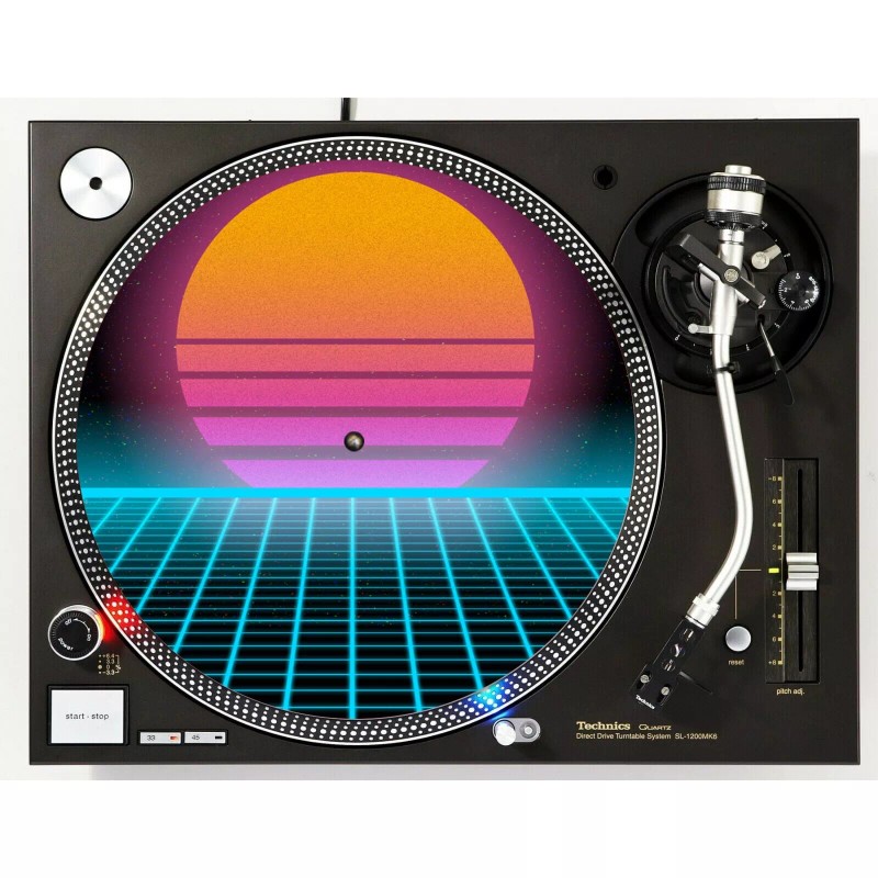 Plastic Waffles Set of 2 DJ 1980 Synthwave Sun #2