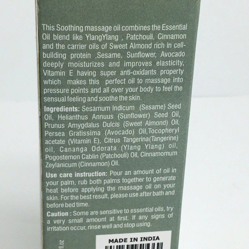 Earthbound Trading Massage Oil Soothing Aromatherapy Ylang Ylang Patchouli New