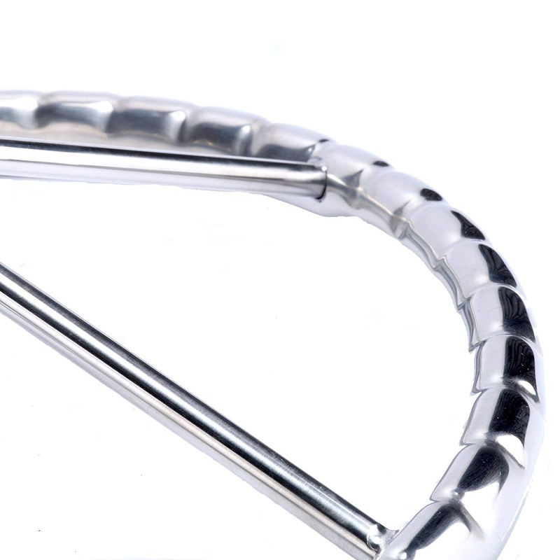 Amarine-made13-1/2 Inch 5-Spoke Destroyer Style Stainless Boat Steering Wheel