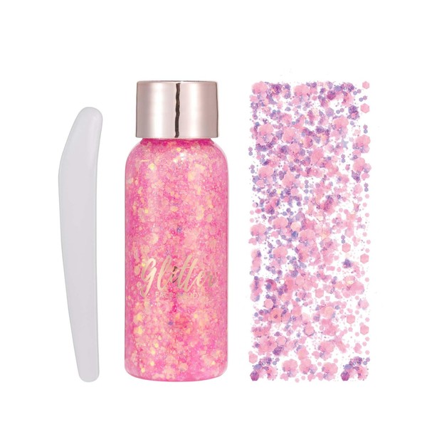 EONFAVE Body Glitter Gel, Glitter Face Make-Up, Sequins Chunky Festival