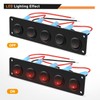 GOOACC 5 Gang 3 Pin Rocker Switch Panel 20A Waterproof