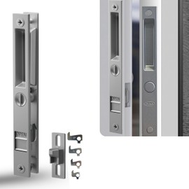 T-HAKEN Sliding Glass Door Set, 6-5/8", Silver - Patio Door Handle Replacement Thick Used on Both Left and Right-Handed. (No Keyed)