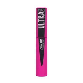 PINK UP  Ultra Lashes  Rimel de larga duración a prueba de agua  Cepillo curvo para máxima longitud y definición  Negro intenso sin grumos  Mascara...