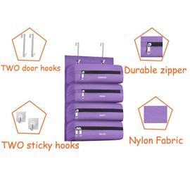 Zipper Bag Organizer Compatible with Gallon, Quart, Sandwich & Snack Food Storage Bag, Kitchen Plastic Bag Storage Organizer for Kitchen RV Camper (Purple)