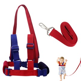 QOPAHI Baby Walking Harness and Safety Leash Anti-Lost, Baby Harness for Walking Baby Reins for Toddlers Boys & Girls, 2 in 1 Childrens Reins Child Rope Leash, Toddler Harness for Walking 1-3 Years