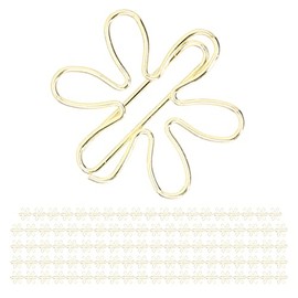100 Clips de Papel, Clips de Metal con Forma de Flor, Clips de Papel con Punta de Flecha con Antienchapado, para Organizar Documentos y Papel de Dibujo para Oficina, Hogar y Uso