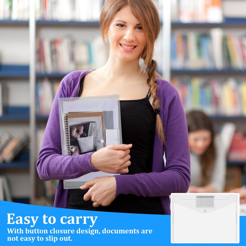 50 Pcs Plastic Envelopes File Folders Clear Poly Envelopes with