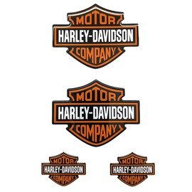 4 Pcs Resin 3D Gel Stickers for Motorcycle Scooter Helmet Compatible with HARLEY DAVIDSON