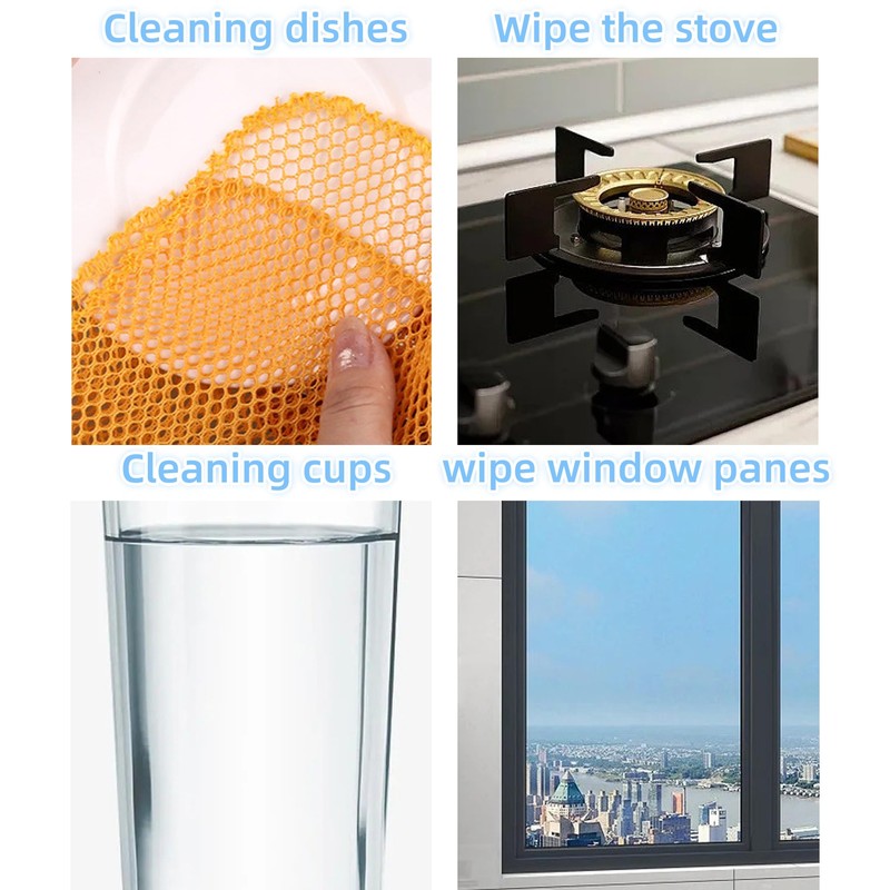 WHTCHSU Heavy Duty Dish Scrubbers, Non-Scratch Scouring Pads - Odorless