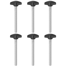 QUARKZMAN Pack of 6 Thumb Screw Wing Screws Plastic Tea Wing Knobs M8 x 85 mm Metric Threaded Bolt T-Head Plastic Knobs Thumb Screws Hand Clamp Knob, Black