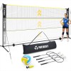 Patiassy 5.1ft-7.4ft Adjustable Height Volleyball Badminton Net Set with Poles