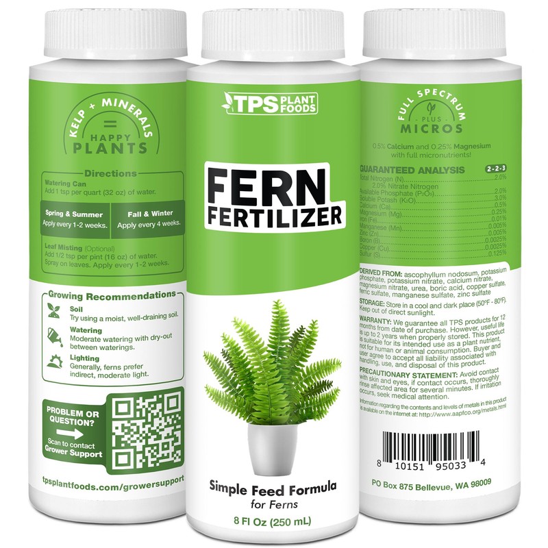 Fern Fertilizer for All Ferns and Mosses, Liquid Plant Food