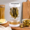 Pickle Strainer Jar for Easy Serving – 34 oz Flip-to-Separate