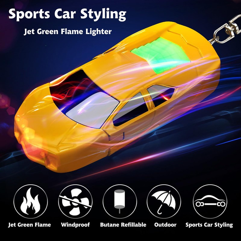 Torch Stylish Sports Car-Shaped Butane Lighter, Windproof with Adjustable Flame,
