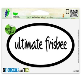 Ultimate Frisbee Sport Oval Vinyl Car Bumper Window Sticker 3" x 2"