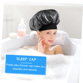 Ipetboom Pcs Elegant Satin Bath Hat Wide Band Hair Wrap Sleep Cap Shower Beauty Enhancement