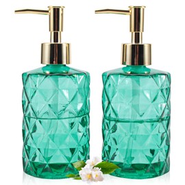 goyisee con dispensador de jabón Bomba, dispensador de jabón de Diamante para encimera de Cocina, baño, Accesorios de baño Rosa Caliente