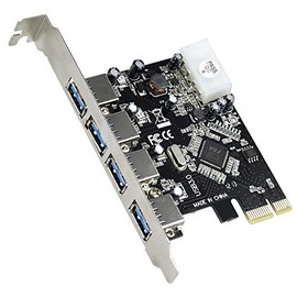 axGear USB 3.0 PCI-E Card 4 Port Hub PCIE Express Controller Adapter Card 5Gbps High Speed