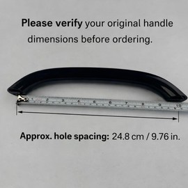 LEYURISE Microwave Door Handle Black Compatible with Frigidaire Electrolux Select Microwaves, Replace# 5304477398, Approx. 24.8 cm / 9.76 in Hole Spacing, 27.6 cm / 10.87 in Overall Length