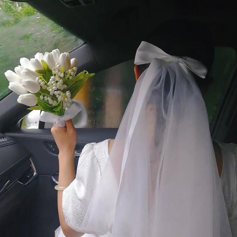 TUCEWP Bridal Veil for Women Girls White Wedding Veil Elegant