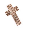 NIRMAN NIRMAN Mango Wood Religious Catholic Cross Wall Hanging Floral