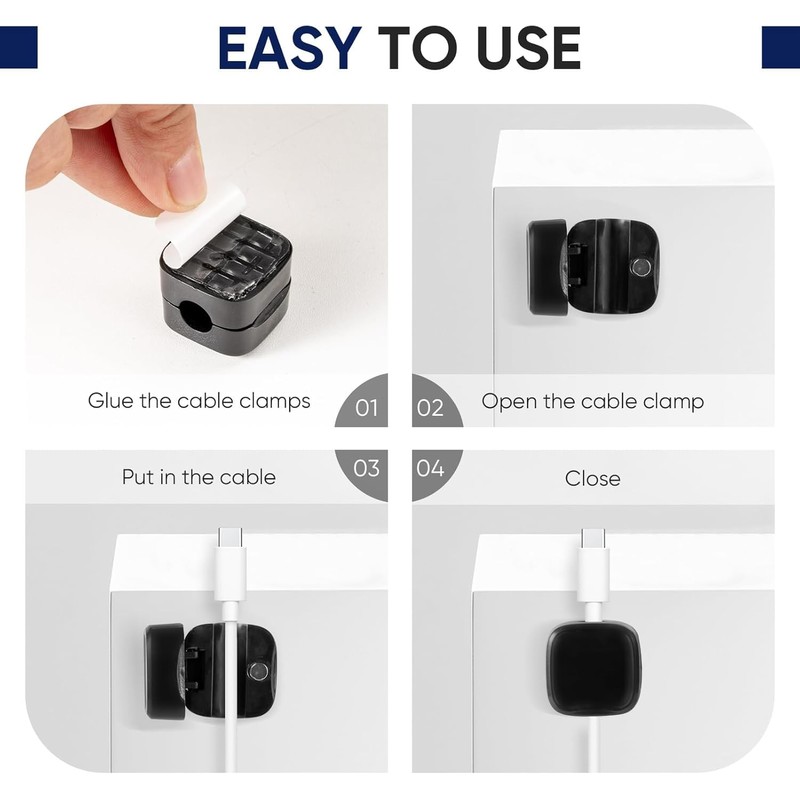 10 PCS Magnetic Cable Holder and Organizer - Charging Cable