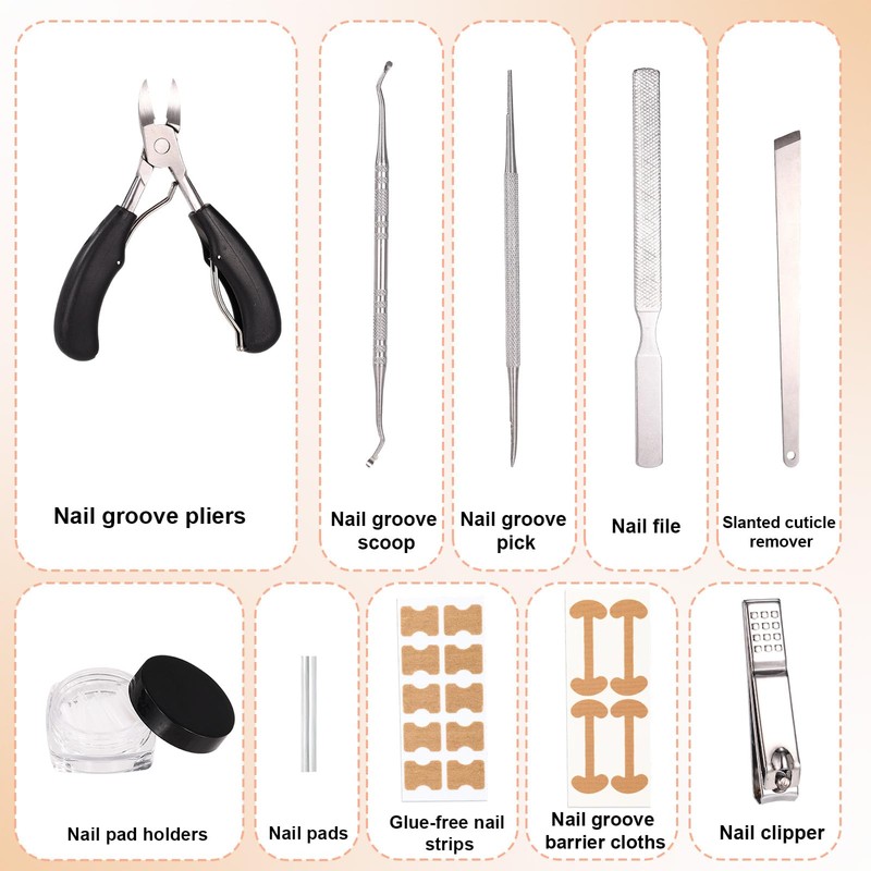 106pcs Ingrown Toenail Corrector Kit, Toenail Correction Strips Tape Ingrown