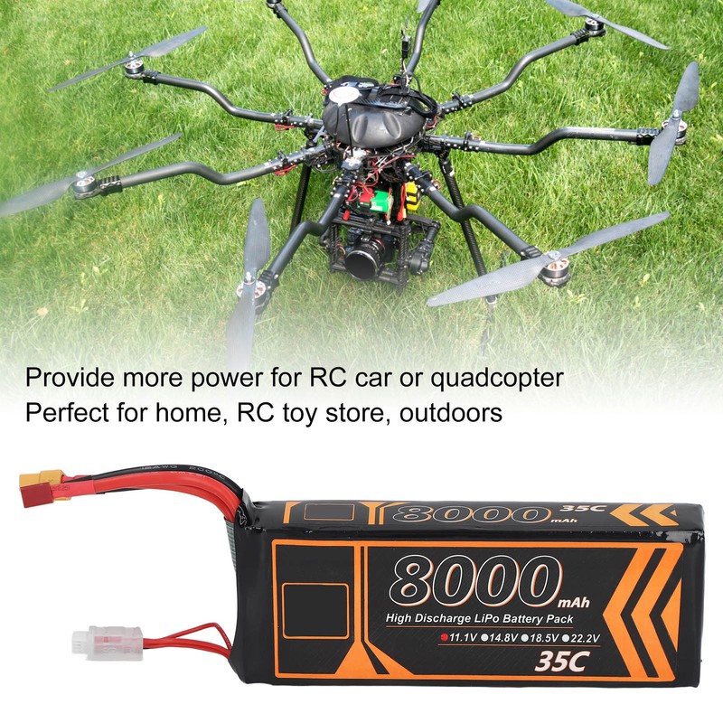 11.1V 8000mAh 35C 3S LiPo Battery with T XT60 Plug