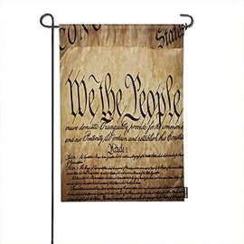 HGOD DESIGNS Constitution Garden Flag,The Constitution For The United States Of America Hand Written Welcome Decorative Garden Flags Cotton Linen For Garden Banner 12"X18"