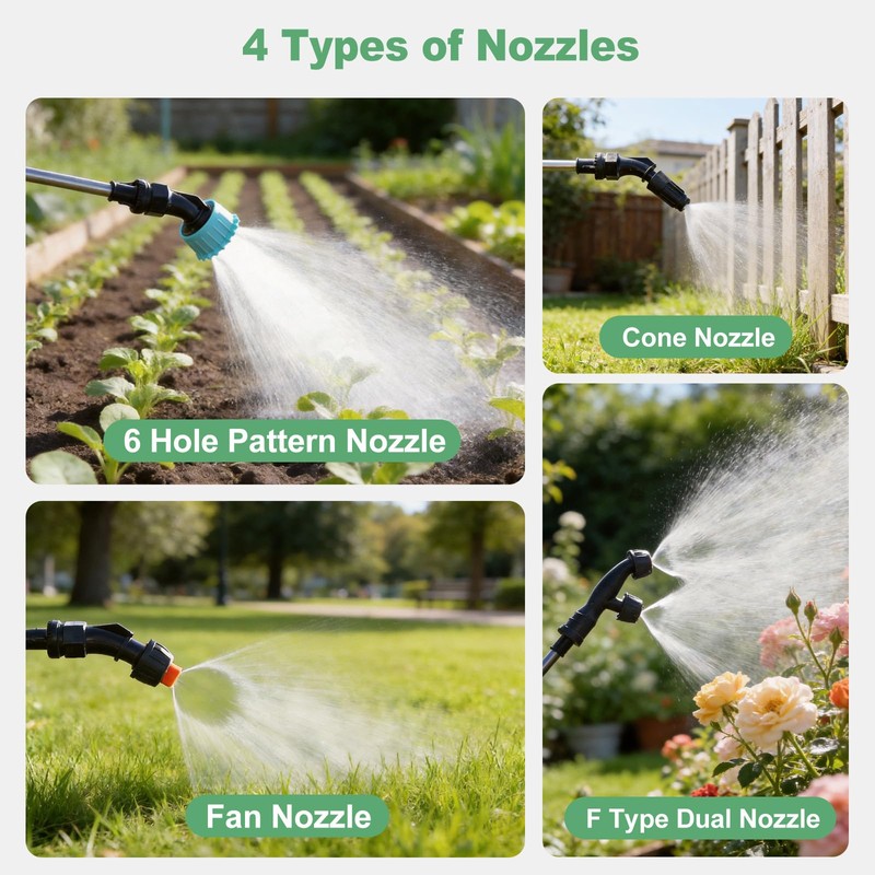 1.35 Gallon Battery Powered Sprayer, Electric Garden Sprayer with 3