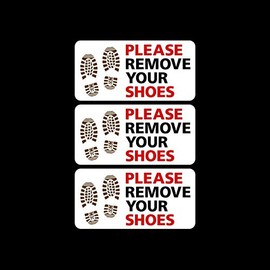 USSP&S 3x Please Remove your Shoes Sticker Sign - Mosque, Swimming Pool, House
