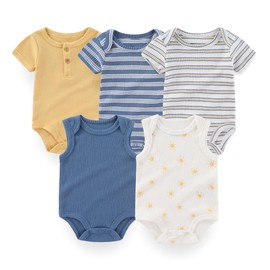 MAMIMAKA Newborn Layette Gift Set 20-Piece Cotton Baby Boy Clothes Essentials and Accessories(Bodysuits + Pants + Caps + Mittens)