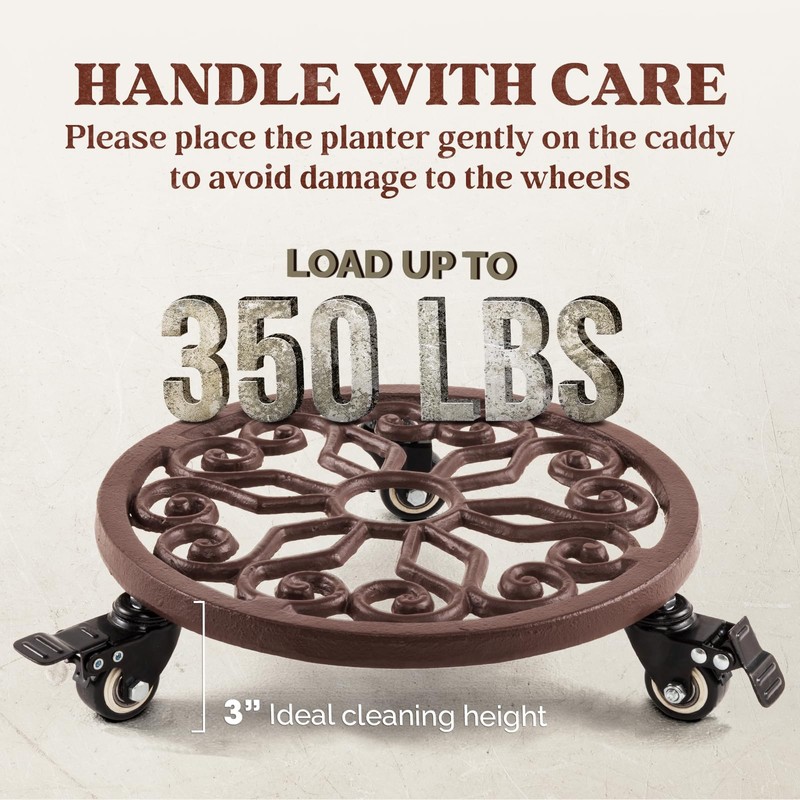 IDZO Heavy Duty Trolley Capacity 350 lbs Planter Caddies with