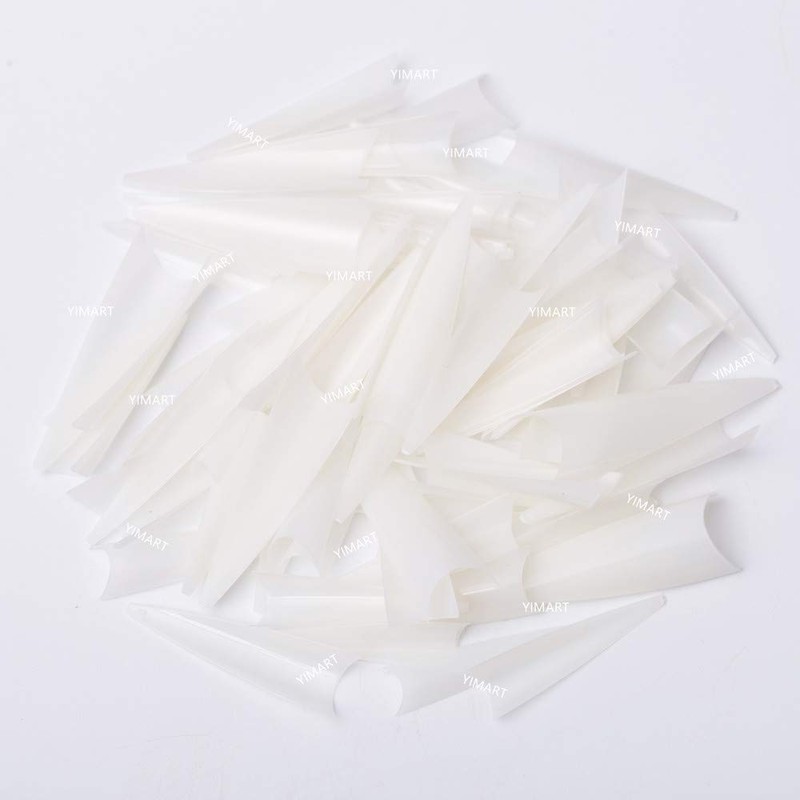 YIMART 600pcs Acrylic Medium Long Stiletto Nail Tips Easy Coffin
