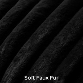 Sungeek Pack of 1 Plush Velvet Cushion Cover, Faux Fur Soft Cushion Covers, Sofa Cushion, Decorative Cushion Covers, Fluffy Cushion Cover for Bedroom, Living Room (30 x 50 cm, Black)