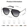 SOJOS Retro Aviator Polarized Sunglasses for Women Men Double Bridge