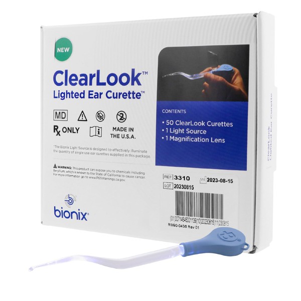 Bionix - ClearLook Lighted AngleLoop Ear Curette Tool (50 Count)